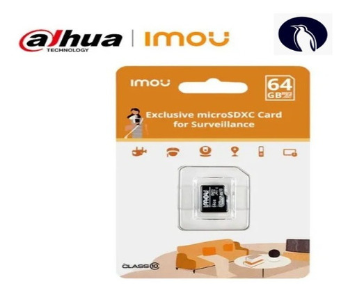 Tarjeta Micro Sd 64 Gbytes Para Cámaras Imou Clase 10