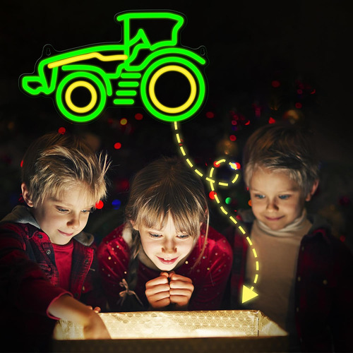 Letrero De Neón De Tractor, Luz Led Regulable Para Pared De