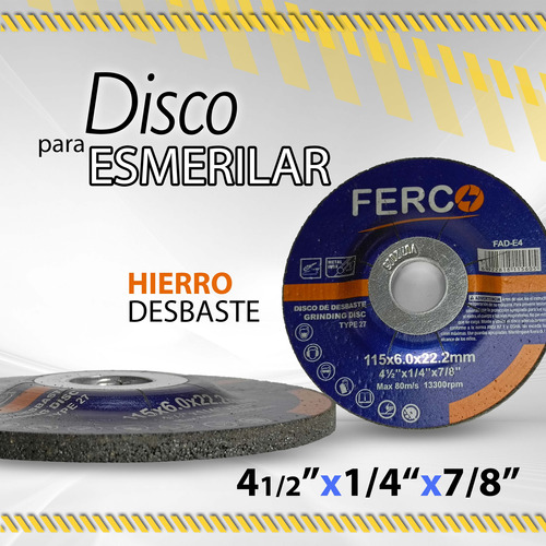 Disco Para Esmerilar Hierro Desbaste 4.1/2x1/4x7/8 / 09389