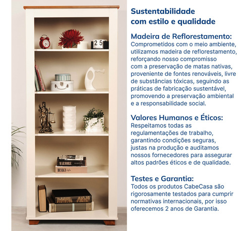 Estante Para Livros 4 Prateleiras Ananda Cabecasa Aa