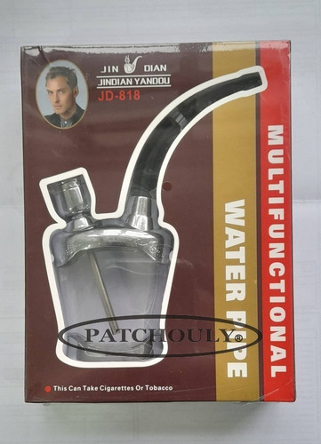 Imagen 2 de 5 de Pipa De Agua Mini 13 Cm Altura Acrílico Metal Portatil Jd818