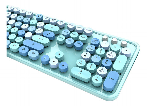 Conjunto De Teclado E Mouse Sem Fio Sweet Mixed Color 2.4g