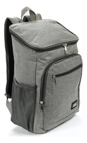 Mochila Canva Bacon Con Aislación Térmica Color Gris
