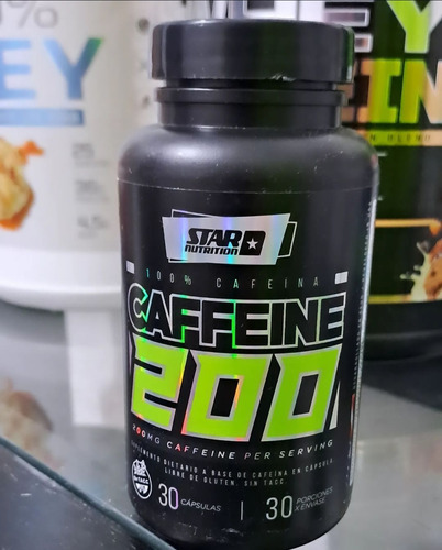 Star Nutrition, 100% Cafeina Pura Cafeina 200 Mg En Capsulas