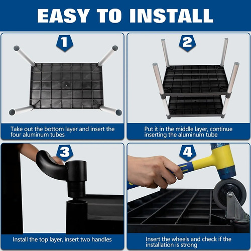 Imagen 4 de 5 de Carro Servicio Multiuso 3 Bandejas Gde. 49x102x98 Bestwin
