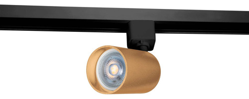 Lámpara De Riel Dirigible Led 24w 4 Spots Dorado 2 Metros