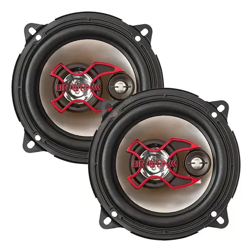 Alto Falante Bravox Triaxial B3x50 100w Rms 4 Ohms Cor Vermelho.