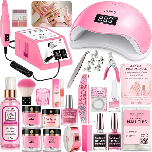 Kit De Unha Gel Completo Fibra Kit Unhas Gel Envio Imediato