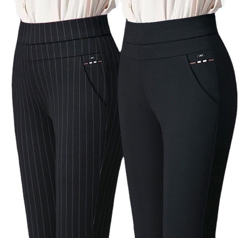 Pantalones De Cintura Elástica Para Mujeres Mayores