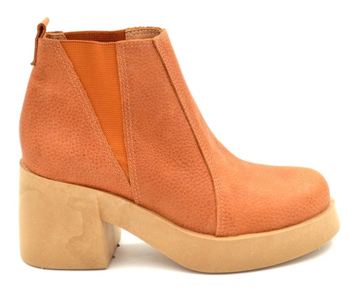 Botas De Cuero Mujer Cortas Plataforma Comodas Livianas 750n