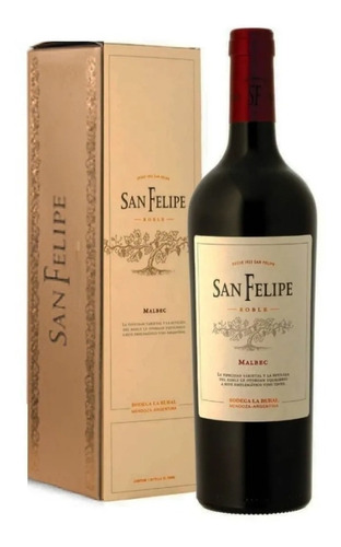 Estuche Vino San Felipe Roble Malbec X750cc