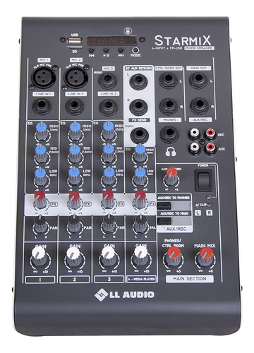 Mesa De Som Mixer Ll Audio Xms402r 4 Canais Bluetooth