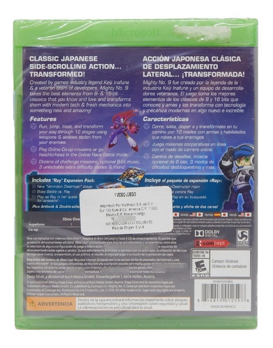 Mighty No 9 Xbox One Nuevo Sellado Number