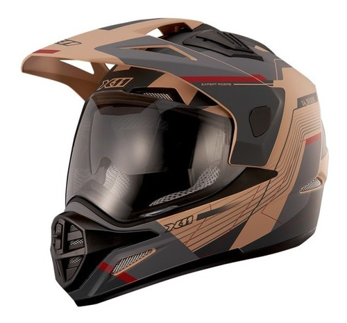 Capacete X11 Crossover Desert Off Road Big Trail Lançamento