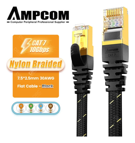 Patch Cord Cat8 Cabo Rede Ampcom Cat7 10gbps 600mhz 5mts