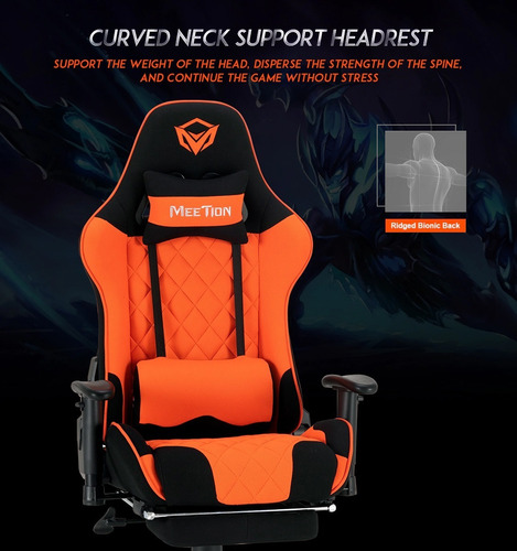 Imagen 8 de 9 de Silla Gamer Reclinable Con Masajeador Meetion Chr 25