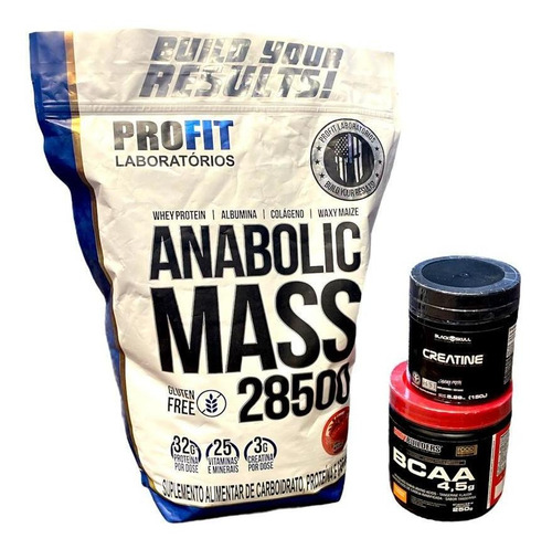 Oferta! Anabolic Mass 3 Kg + Creatina Black Skull + Bcaa