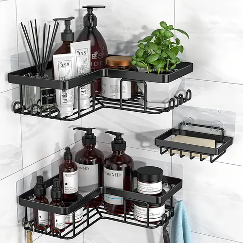 Esquinero Organizador Ducha Baño Jabonera Estante Set 3 Pzs