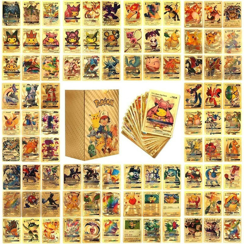 Cartas Pokémon Doradas De 110 Piezas Cartas De Lámina Dorada