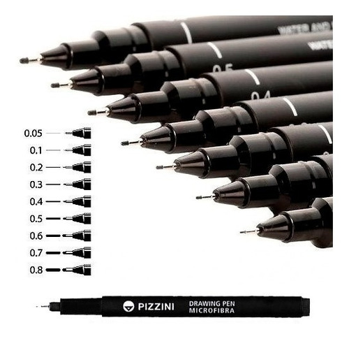 1 Estilografo Pizzini Drawing Pen Graduados Dibujo Tecnico