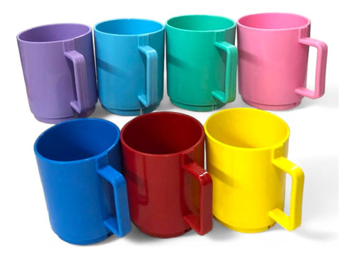 Taza Infantil Plastica 250cc Souvenirs Varios Colores X 20u