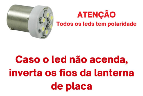 Luz Placa Fusca 1967 68 69 70 71 72 73 74 75 76 1977 Com Led