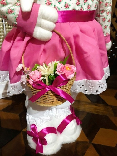 Imagem 7 de 7 de Coelha Decorativa Em Pé Cor De Rosa 65cm