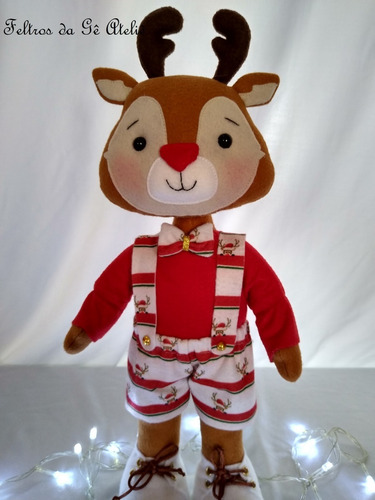 Decoração De Natal - Enfeite Natalino Rena Em Feltro