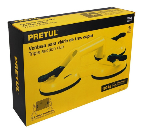 Imagen 2 de 3 de Chupa Para Vidrio Ventosa 3 Copas Prensa Succion Pretul