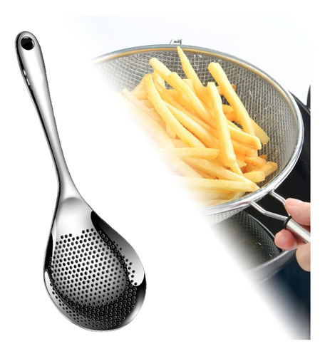 Colador De Espumadera Con Cuchara Ranurada Y Mango Largo De