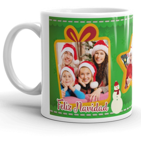 Mug Personalizado De Navidad Foto Y Texto / Varios Diseños