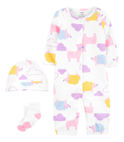 Carter's Set 3 Piezas Osito Pijama Gorro Medias 1l775010