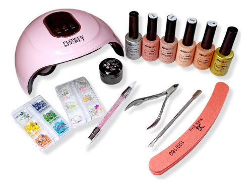 Kit Para Uñas Permanente Nude + Lámpara 54w