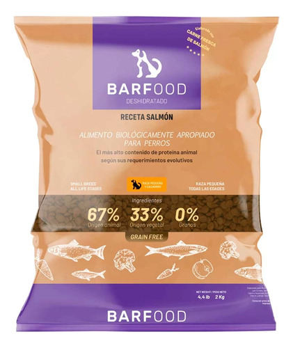 Barfood Salmón Alimento Perros Razas Pequeñas/cachorros 7 Kg