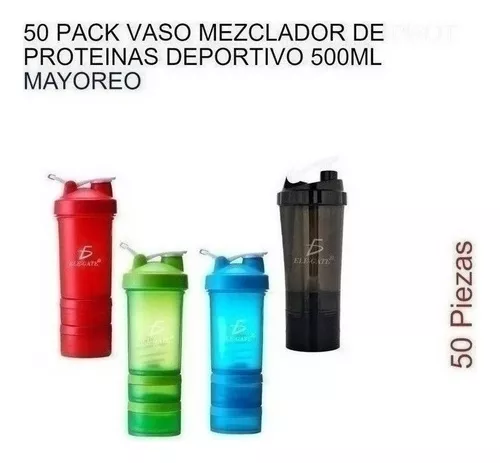 50 Pack Vaso Mezclador De Proteinas Deportivo 500ml