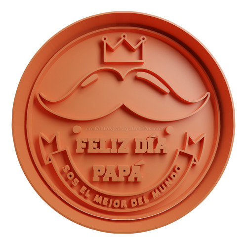  Cortador De Galletas Feliz Día Papá Con Mostacho Y Corona