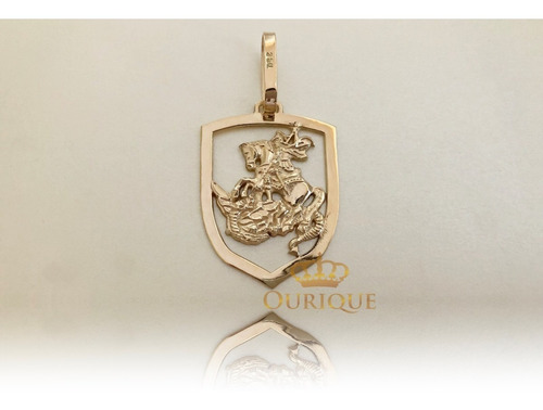 Pingente São Jorge Ouro 18k 750 Máquina 3 D