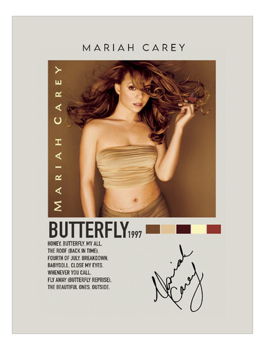 Poster Papel Fotografico Mariah Carey Butterfly 80x40