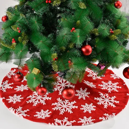 Faldón De Árbol De Navidad Con Estampado De Copos De Nieve D