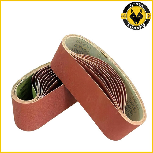 Imagen 3 de 10 de Set De 5 Lijas De Banda Grano 60 -lijadora 75mm X 533mm