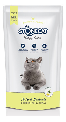 Piedras Aglutinantes Stone Cat Limón 16kg Universal Pets