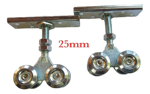 Par Carro Aéreo Para Portón Colgante 25mm 200kg 2 Unidades