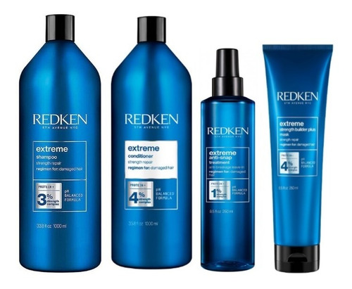 Shampoo Extreme 1000ml Reparador + Acond+ Mask +crema Redken