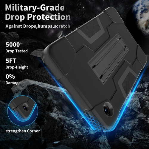 Funda Para Galaxy Tab A9 8.7 X110 Uso Rudo Con Base Negro