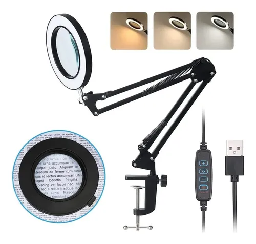 comprar Lampara Led Con Lupa 10x Brazo Plegable Para Escritorio