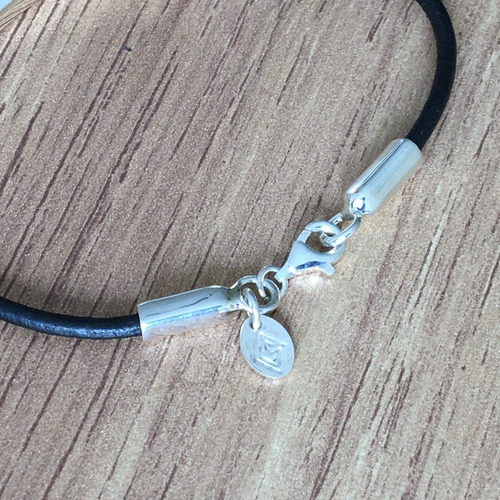 Imagen 7 de 10 de Pulsera Piel Negra Y Plata .925 Para Hombre Agálea Joyería