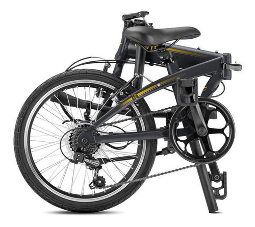Imagen 2 de 2 de Bicicleta urbana plegable Tern Link A7 R20 Único frenos v-brakes cambio Shimano Tourney color matte shale/mango con pie de apoyo
