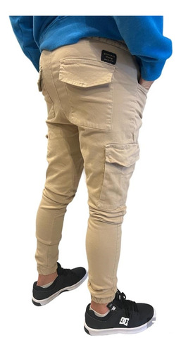 Pantalon Cargo Babucha Hombre Jogger Gabardina Elastizados