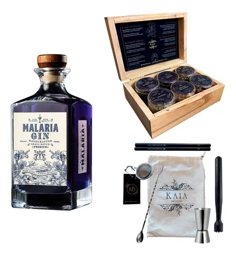 Combo Regalo Bartool Malaria Gin Caja Kaia X6 Botanicos
