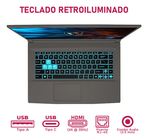 Laptop Gamer Msi Thin 15 Nvidia Geforce Rtx 4050 Intel Core I5 16gb Ram 1.4tb Ssd Windows 11 Home Mochila
